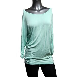 Sejora Womens Mint Green Dolman Sleeve Boat Neck Tunic Top Size L 10241-2000